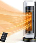 Compact Electric Space Heater With Thermostat And Remote Control, 1000W/1500W Two-Level Fast-Heat Quiet Ceramic Heater Fan