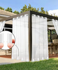 24 Pack Outdoor Curtain Weights Magnetic Waterproof Beefed Up Heavy Duty Window Drapery Anchors For Patio Pergola Gazebo Cabana 360 Degree Plastic Wrapped Rustproof Wind Resistant Square White Curtain Weights on pergola curtains