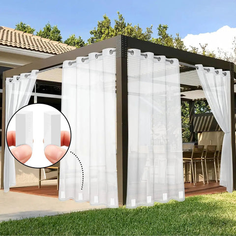 24 Pack Outdoor Curtain Weights Magnetic Waterproof Beefed Up Heavy Duty Window Drapery Anchors For Patio Pergola Gazebo Cabana 360 Degree Plastic Wrapped Rustproof Wind Resistant Square White Curtain Weights on pergola curtains