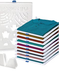 20 Pack Tshirt Organizer Stackable Closet Shelf Storage For Folded Clothes stacked shirts with organizing trays and supports