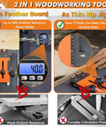 2 In 1 Woodworking Jig With Feather Boards For Table Saw Guide That Reduces Kickback And Lets You Run Repetitive Strip Cuts With Direct Data Readout And Quick Scale Fits Three Quarters By Three Eighths Inch Slots