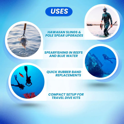 Heavy Duty Hawaiian Sling Speargun Pole With Black Rubber Sling And Fresh Tubing For Spearfishing Hunting And Outdoor Diving Beast Gear