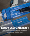 Kreg Accu-Cut blue circular saw track with aluminum rail and starting block