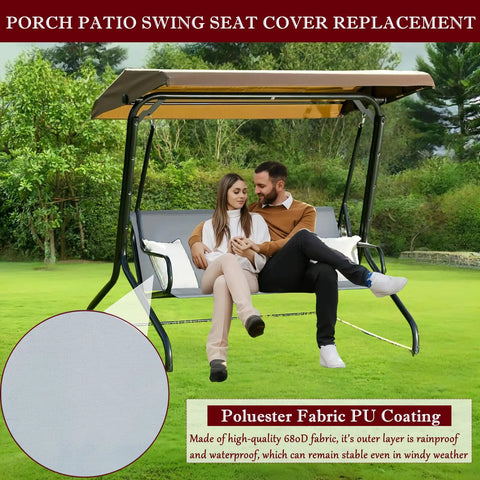 Heavy Duty Porch Swing Seat Cover Replacement For 2 To 3 Seater Chairs 680D Thickened Waterproof Oxford Fabric, outdoor setting