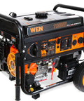 Side view of Beefy Dual Fuel Electric Start Portable Generator With Wheel Kit And CO Shutdown Sensor, 11000 Surge Watts Gas, 457cc OHV Engine