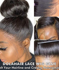 Waterproof Lace Wig Glue Kit With 5 Piece Set And Remover, highlights edges with wax stick, gel, melting bands on scalp.