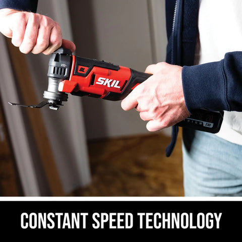 Person using Beast Mode Ready PWR CORE 20 Brushless 20V Oscillating Tool Kit With 2.0Ah Battery in home setting
