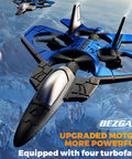 Blue Mini RC Plane And Fighter Jet Drone For Adults And Kids, 360 Degree Flip, Headless Mode, Foam F22 Raptor Flying Over Mountains