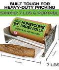 Pro Grade 20 Inch Wide Honeycomb Paper Dispenser Packing Station With Mechanical Expander for smooth shipping moves, 7 lbs portable design.