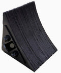 Built Tough Laminated Wheel Chock 8 Inch By 8 Inch By 8 Inch For Trucks And Trailers With Welded Ring, Slip Resistant Rubber Pads