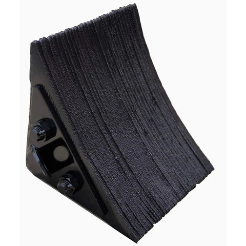 Built Tough Laminated Wheel Chock 8 Inch By 8 Inch By 8 Inch For Trucks And Trailers With Welded Ring, Slip Resistant Rubber Pads