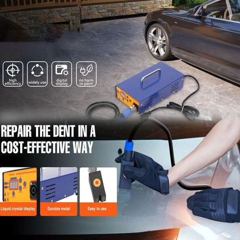 Image of Induction Dent Repair Kit 1380W Portable PDR Heater Gear Magnetic Induction Auto Body Repair System in use on a car.
