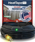 HeatTapePro Self Regulating Heat Cable With GlowCap Technology for ice dam and pipe freeze protection, cable and packaging.