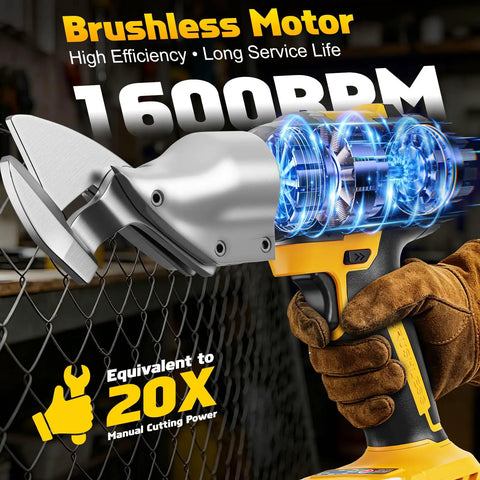 Top Rated Cordless Metal Shear Compatible With Dewalt 20V And 60V Battery Tools. Electric tin snips with brushless motor.