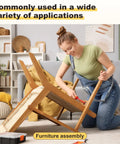 Woman assembling a chair using 304 Stainless Steel Round Head Phillips Drive Machine Screws M4 0.7x65 25 Piece Set