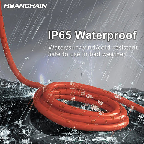 Outdoor 100 Ft Waterproof Extension Cord With 16 Gauge 3 Conductor SJTW flexible and durable in rainy weather conditions