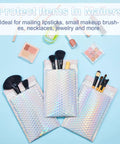 Dope Rainbow Holographic Bubble Mailers Self Seal Waterproof Envelopes 6 By 9.5 Inch 60 Pack for Makeup and Jewelry