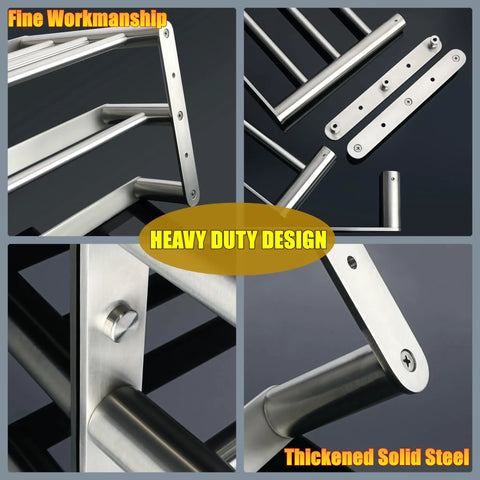 Collage of 25 Inch Wall Mount Towel Rack With Single And Double Bars in Brushed Nickel Stainless Steel SUS 304 components