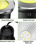 Close-up of 16 Pack 3W LED Well Lights For Low Voltage Outdoor Landscape Lighting Kit With 32 Connectors, featuring LED components.