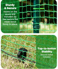 Wind Resistant Temporary Fence With Metal Posts For Outdoor Dogs And Pets, 40 Inch High By 50 Foot Long Garden Boundary With Ground Spikes