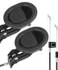 Universal Recliner Replacement Pull Handle And Release Cable Kit Two Pack. Black plastic handles with metallic cables for sofa repair.