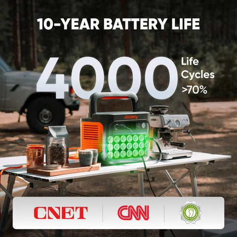 Solar Generator 1000 V2 Portable Power Station With 100W Solar Panel LiFePO4 Battery shown on outdoor table.