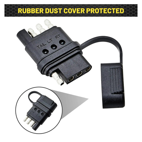 4 Way Flat Trailer Wiring Tester With Bright LED Indicators, Dual End 4 Pin Male And Female Connector, Easy Turn Signal And Tail Light Diagnostics, No Guesswork Troubleshooter For Hauling, rubber dust cover