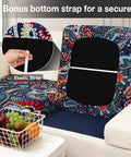 Outdoor Patio Cushion Covers 8 Pack Stretch Slipcovers For Sofa Cushions, Washable With Elastic Bottom, Paisley Pattern