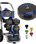 Gas Pressure Washer 3400 PSI 2.6 GPM With 212cc Engine, 15 Inch Surface Cleaner, Onboard Soap Tank, 5 Quick Connect Nozzles