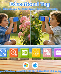 Kids Pocket Digital Microscope With 2.0 Inch IPS Screen 1080p Photo Video 50X To 1000X Magnification Eight LED Lights Portable STEM Toy For Ages 3, 6, And 12 Boys And Girls Blue, kids using it outdoors