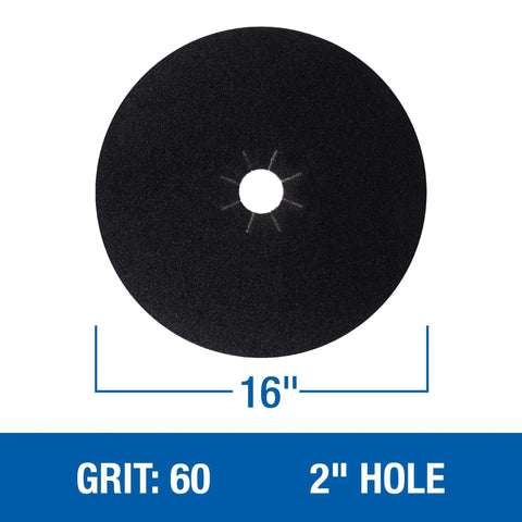 Silicon Carbide Floor Sanding Discs 16 Inch Cloth Back 2 Inch Center Hole Grit 60X Pack 20 Pro Grade For Hardwood And Concrete Refinishing