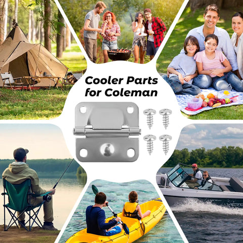 4 Pack Stainless Steel Cooler Hinges Replacement For Coleman Coolers With Screws Heavy Duty 304 Stainless Hinges That Stay Rust Resistant Easy Installation Durable Outdoor Cooler Accessory, hinge with screws