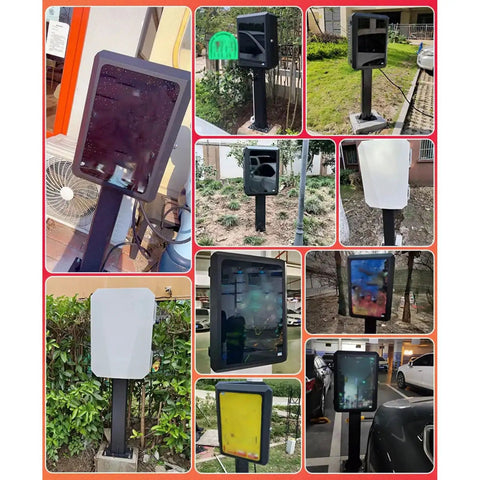 Heavy Duty Weatherproof EV Charger Lock Box With Key Ultimate Outdoor Armor for securing EV charging cables in various outdoor setups.