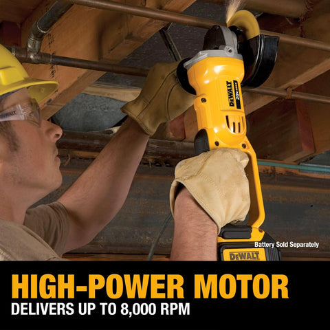 DEWALT 20V MAX cordless angle grinder, 4-1/2 in, yellow body and black guard