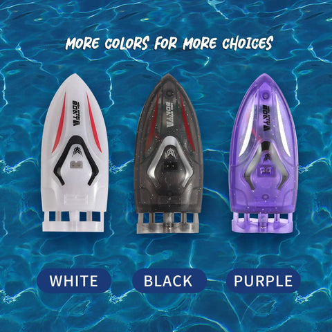 Mini Remote Control Boat 360 Degree Rotating RC Boat With 2 4 GHz Operation Built In Rechargeable Battery in white, black, purple