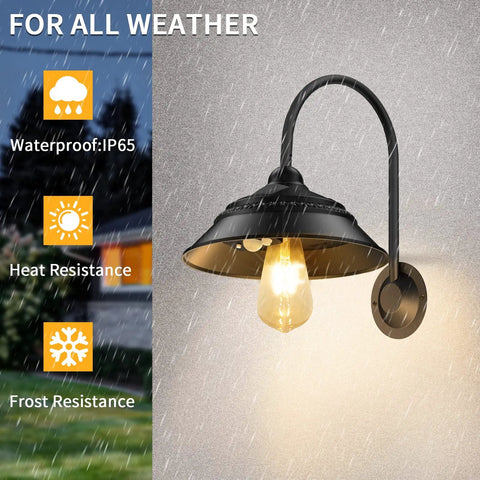 Solar Barn Lights Outdoor With Motion Sensor, Vintage Rustic Chicken Coop Light, Waterproof Wall Mount in rain
