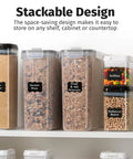 Two Pack Extra Large Airtight Food Storage Canisters For Bulk Pantry Organization, 6.3 Liters 213 Ounces BPA Free Plastic Containers on shelf