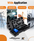 Beast 8-Ton Hydraulic Knockout Punch Kit for Electrical Conduit and Metal Sheets displayed with carrying case and industrial applications