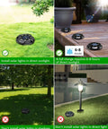 Solar Outdoor Walkway Lights 12 Pack Bright Ground Lights Uplight And Sidelight Waterproof For Yard Garden And Poolside