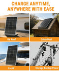 100W 12V Monocrystalline Solar Panel With 9 Busbars on RV, cabin, yacht, and power line
