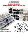 Heavy Duty Retaining Rings Assortment Kit 750 1500 2700 Pcs M5 M6 M8 M10 M12 M14 M16 M20 C Type External Circlips
