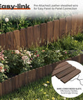 Rustic Wood Garden Edging Border Panel for Yard and Patio, Dope Decorative Landscape Edge Fence for Flower Beds and Pathways, 48 x 7.87 inches