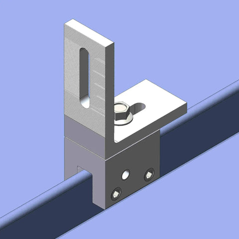Rock Solid Hella Secure Standing Seam Metal Roof Clamp With L Bracket For Solar Panels And Snow Guards Quick Setup Design installed on a metal roof track.