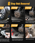 Step-by-step guide using Upgraded Wheel Hub And Bearing Removal Tool Kit Pro Grade Heavy Duty Hub Puller For 5 6 8 Lug Hubs