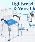 Heavy Duty Shower Chair With Backrest For Bathtub Non Slip Bath Seat For Seniors And Disabled, adjustable grippy feet