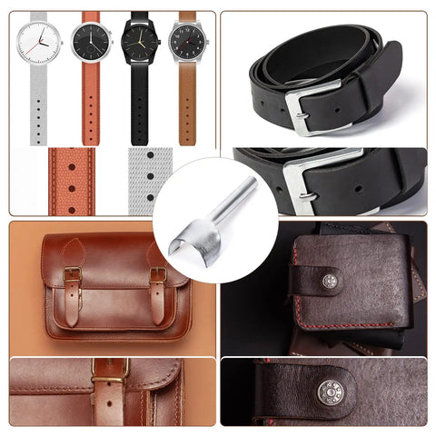 Seven Piece Leather Craft Tool Set Half Round Punches For Strap Belt Wallet Bag DIY Handwork Leatherworking Tools