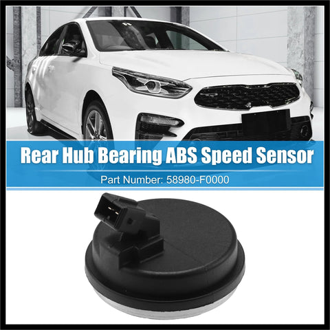 Front view of Ride Ready Rear Hub Bearing ABS Speed Sensor Cap for Kia Forte 2019 2023 and Hyundai Veloster 2019 2020, black OE 58980F0000