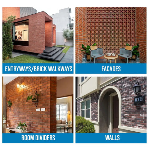 Built Tough Penetrating Brick Sealer And Mortar Waterproofer Blending Silane Siloxane Chemistry applied on various brick surfaces.