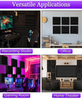 Versatile applications of Dope Thick Acoustic Foam Panels 12 Inch Square 2 Inch Deep Pack Of 52 in studio, office, gaming room, home theater