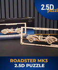 Roadster 2.5D Wooden Puzzle Kit With Movable Parts Frame For Wall Display And Hands On Adult Build Classic Muscle Car Model